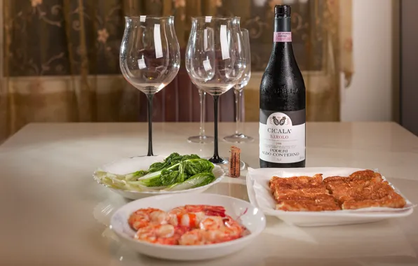 Italy, wine, art, shrimp, Piemonte, wine glass, cork, masterpiece
