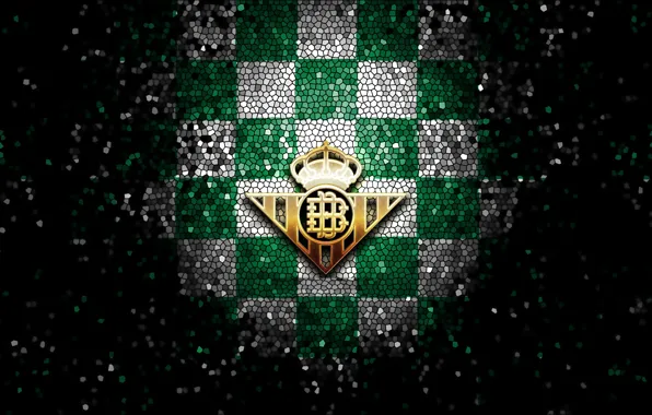 Wallpaper, sport, logo, football, La Liga, glitter, checkered, Real Betis