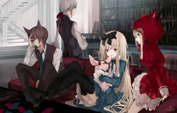 Picture girl, anime, art, guy