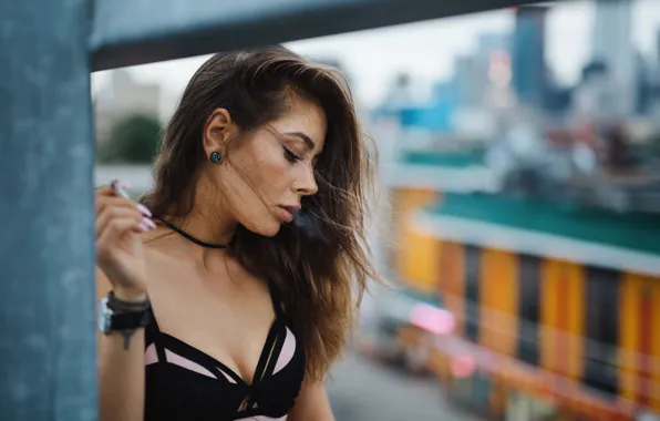 Girl, face, background, hair, profile