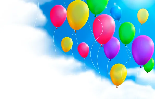 The sky, clouds, balls, colorful