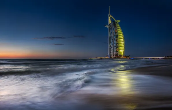 Picture sea, sail, Dubai, the hotel, UAE, Borg El Arab