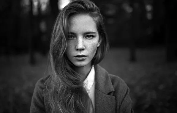 Look, girl, nature, background, model, portrait, makeup, hairstyle