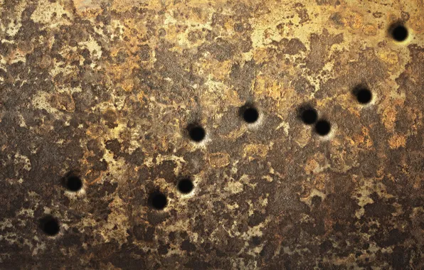 Picture surface, metal, wall, texture, scratches, wallpaper., through holes, the gun turn
