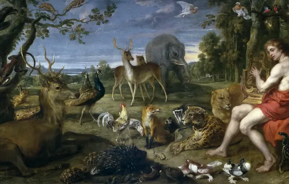 Animals, painting, Art, the Golden age, Lira