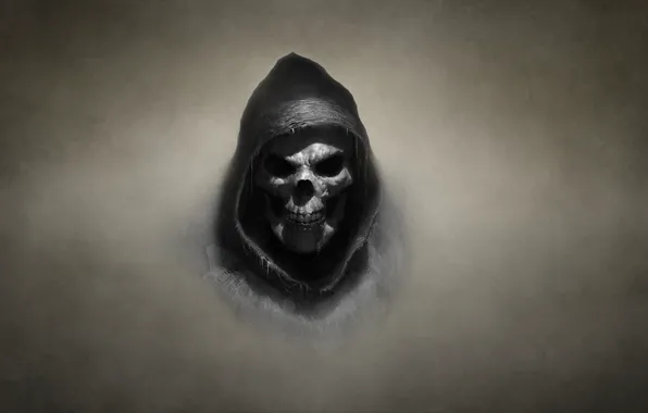 Picture the dark background, skull, skeleton