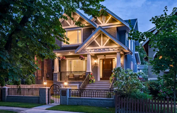 Design, house, the evening, backlight, architecture, mansion, housing