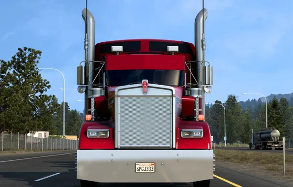 Road, CA, tractor, Trak, W900L, Kenworth, Kenworth