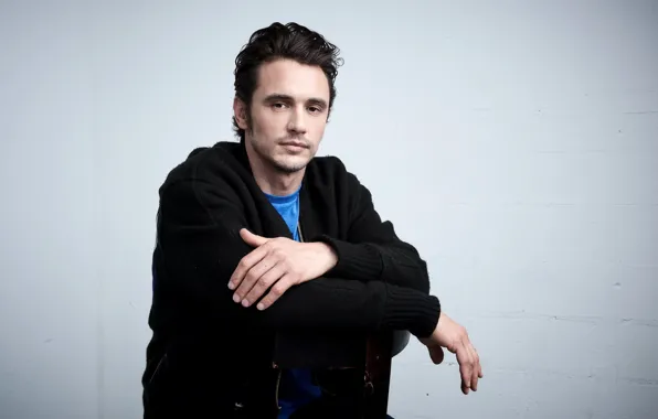 Chair, actor, photoshoot, James Franco, James Franco, jumper, Larry Busacca