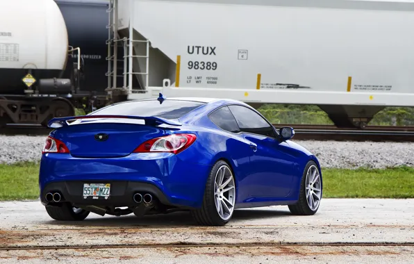 Picture Hyundai, Coupe, blue, tuning, train, Genesis