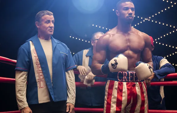 Picture background, coach, Sylvester Stallone, Boxing, student, Michael B. Jordan, Actors, Creed 2