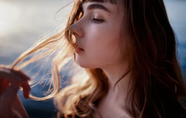 Wallpaper portrait, Pavel Portnov, profile, hair, girl
