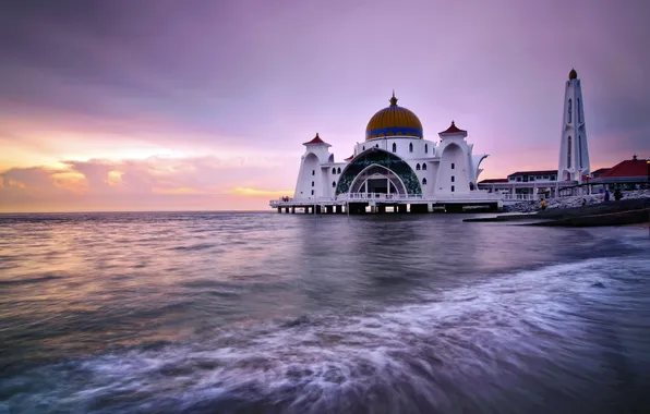 Sea, landscape, sunset