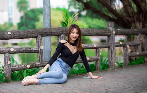 Picture girl, pose, Asian