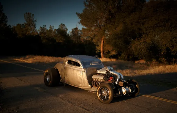 Picture Ford, Hot Rod, Coupe, Twin Turbo, 1934, Drag Car, Big Block