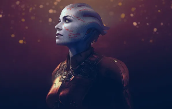 Look, face, fiction, alien, mass effect, bioware, asari