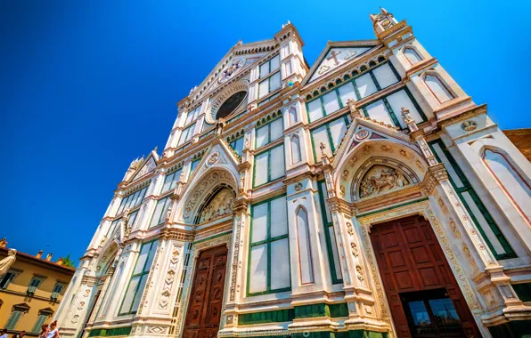 The sky, Italy, Florence, architecture, facade, Basilica of Santa Croce