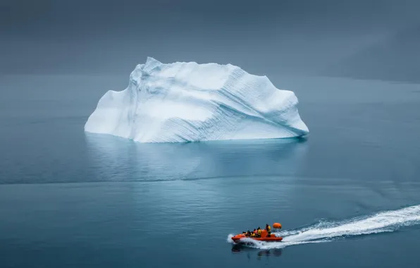 Iceberg, Greenland, lifeboat