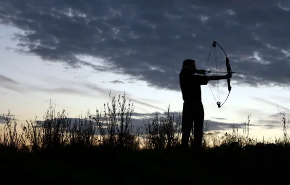 Sport, silhouette, bow