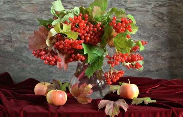 Autumn, apples, still life, Kalina