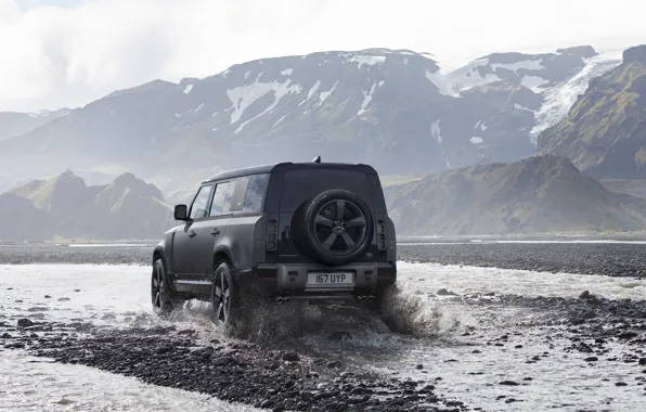 Water, snow, mountains, squirt, fog, jeep, Land Rover, the roads