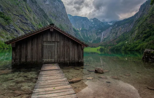 Picture forest, summer, nature, lake, hut