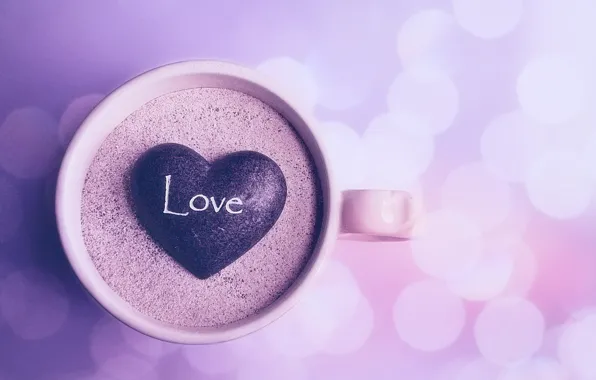 Picture sand, the inscription, mug, Cup, heart, stone, LOVE