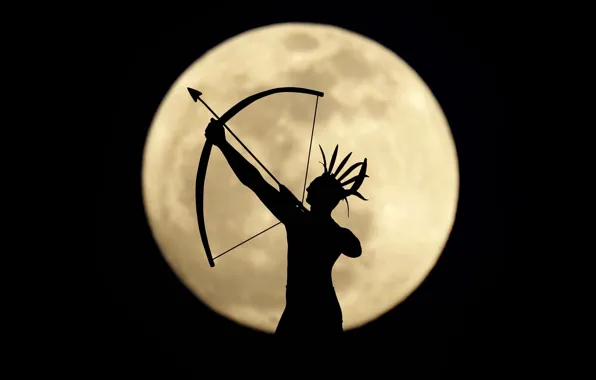 Background, the moon, Archer, Indian