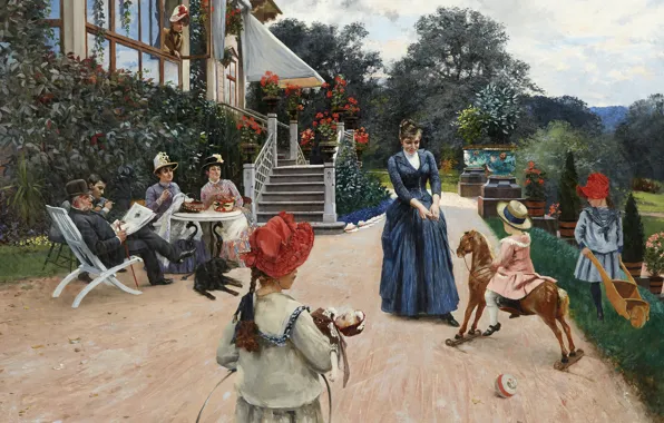 Picture 1886, Swedish artist, Swedish painter, Hugo Birger, Hugo Birger, Ekebacken, Ekebacken