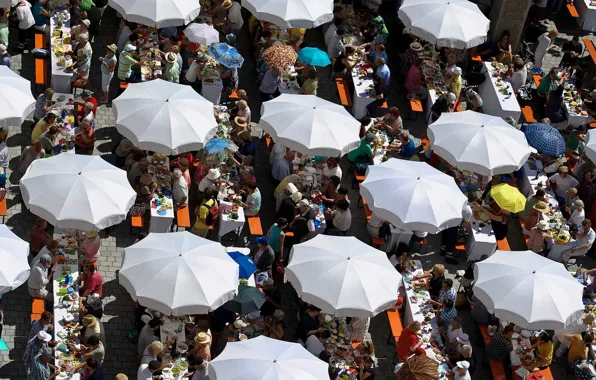 People, umbrella, Bayern, area, lunch, festival, Augsburg