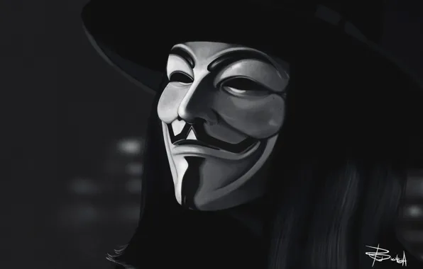 Picture Red, Background, Mask, Revenge, Art, Art, Anonymous, Guy Fawkes