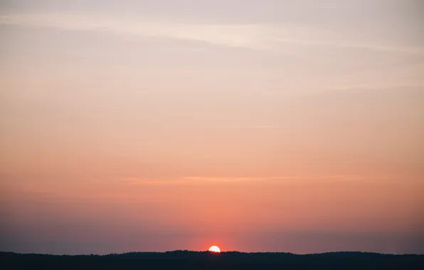 The sky, the sun, clouds, landscape, nature, sunrise, dawn, morning