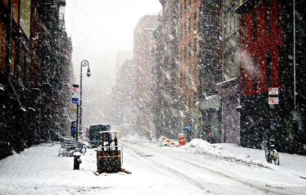 Picture Winter, New York, Snow, snowfall, Winter, New-York, snowfall, New-york under snow