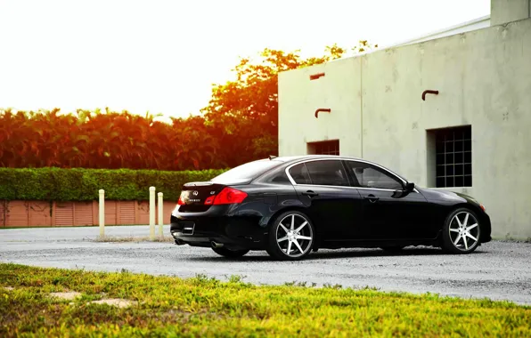 Infiniti, wheels, black, vossen, Sedan, G37