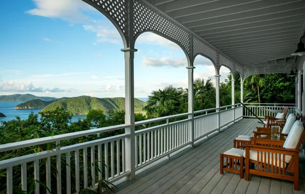 Picture interior, balcony, terrace, House With Ocean Views on St. John