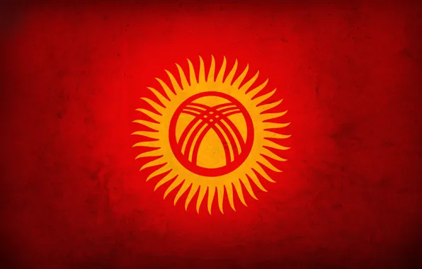 Picture red, flag, kyrgyztan, Kyrgyzstan
