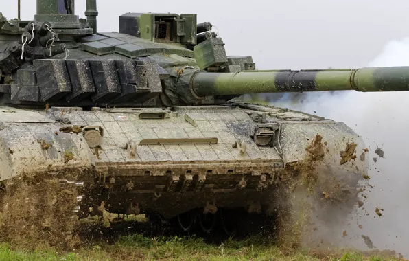 Picture field, dirt, tank, combat, T-72
