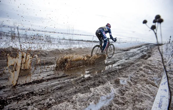 Winter, road, snow, bike, mood, race, sport, male