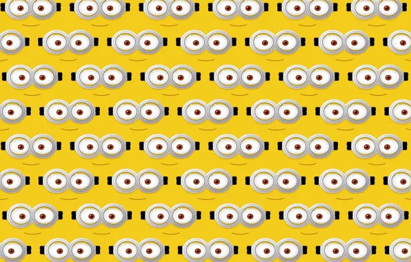 Eyes, cartoon, positive, texture, glasses, yellow, character, Minions