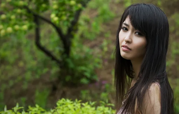 Girl, background, portrait