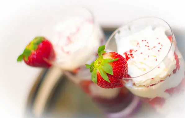 Macro, food, strawberries