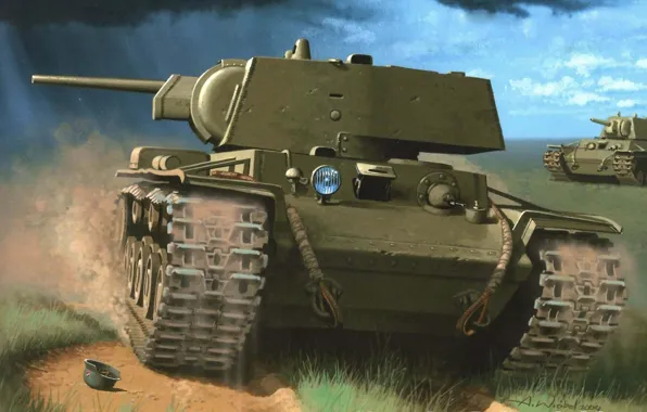 Picture tank, just, heavy, Soviet, KV-1, Klim Voroshilov, called, Usually