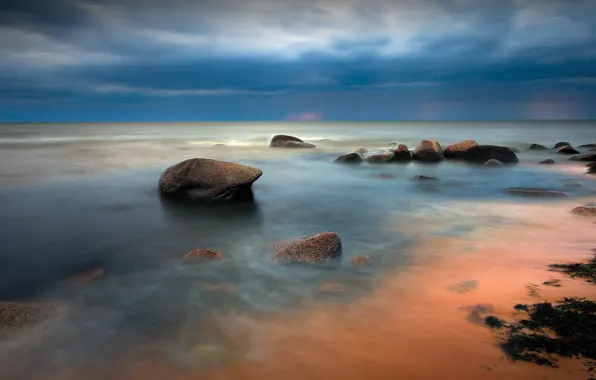 Sea, the sky, clouds, landscape, sunset, nature