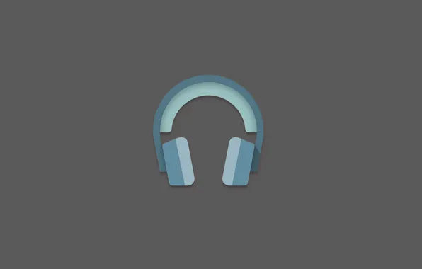 Music, minimalism, music, headphones, grey background, minimalism, headphones, gray background