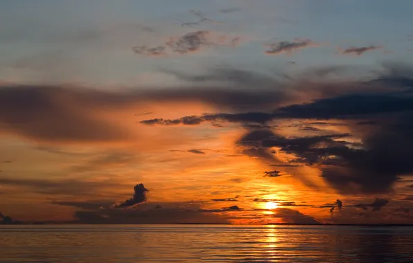 Picture sunset, Sea, Bay, Finnish