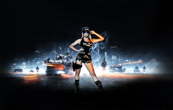 Game, weapons, girls, Wallpaper, technique, battlefield