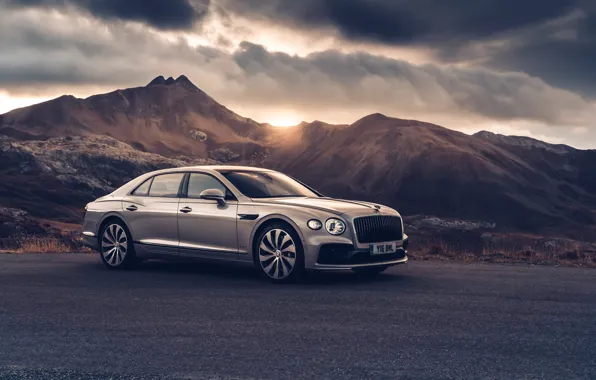 Sunset, Bentley, Flying Spur, 2020, Blackline