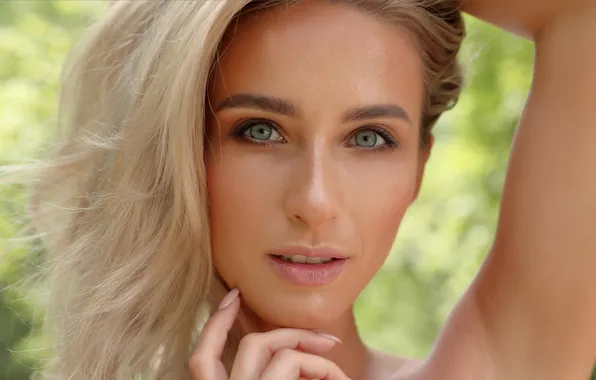 Eyes, look, blonde, Cara Mell