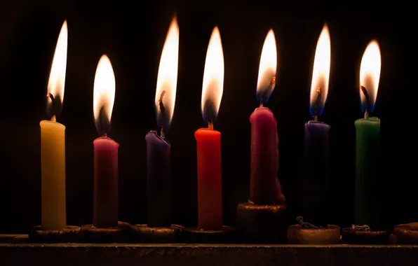 Macro, candles, Hanukkah Lights