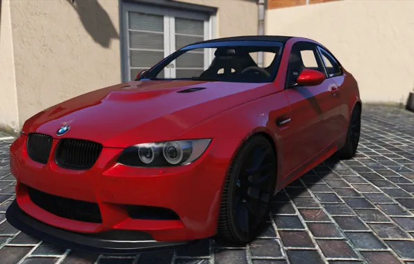 Red, shadow, BMW, day, E92, GTS, GTA 5, 2015